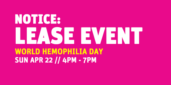 LEASE EVENT: WORLD HEMOPHILIA DAY @ Grand Park Olive Court + Performance Lawn (between Grand and Hill) | Los Angeles | California | United States