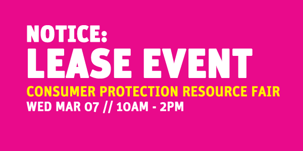 LEASE EVENT: NATIONAL CONSUMER PROTECTION WEEK RESOURCE FAIR @ Grand Park's Olive Court  | Los Angeles | California | United States