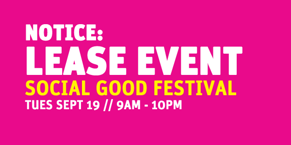 LEASE EVENT: SOCIAL GOOD FESTIVAL @ Grand Park's Event Lawn (Between Spring St. and Broadway) | Los Angeles | California | United States