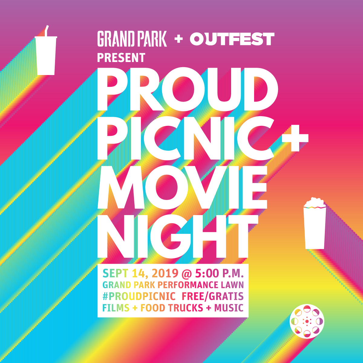 Grand Park and Outfest Present PROUD Picnic + Movie Night 2019 @ Grand Park (Performance Lawn b/t Grand Ave. + Hill St.) | Los Angeles | California | United States